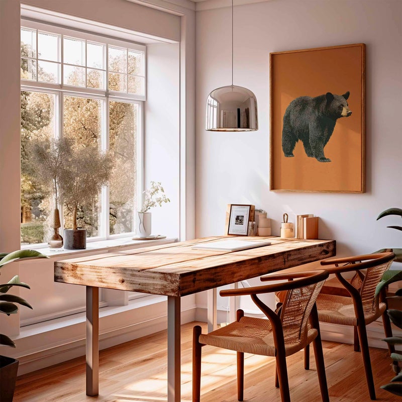 TNESSENTIAL Vintage Black Bear Poster, Mid-Century Modern Wildlife Art Print - Image 3
