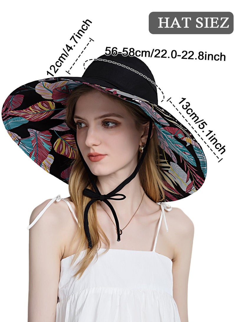 SYOSI Sun Hats for Women Lovely Summer Ladies Sun Hat Floppy Cotton Wide Brim Hat Double-Sided Foldable Hats Uv Protection Travel Hat Hiking Hat Fishing Hat - Image 5