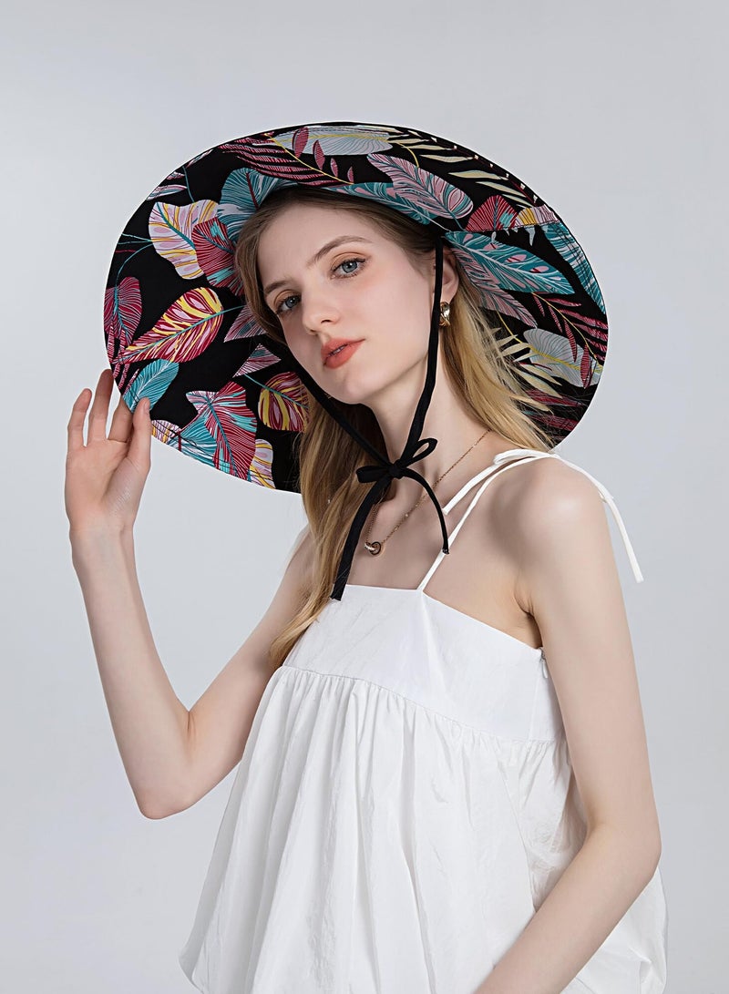 SYOSI Sun Hats for Women Lovely Summer Ladies Sun Hat Floppy Cotton Wide Brim Hat Double-Sided Foldable Hats Uv Protection Travel Hat Hiking Hat Fishing Hat - Image 4