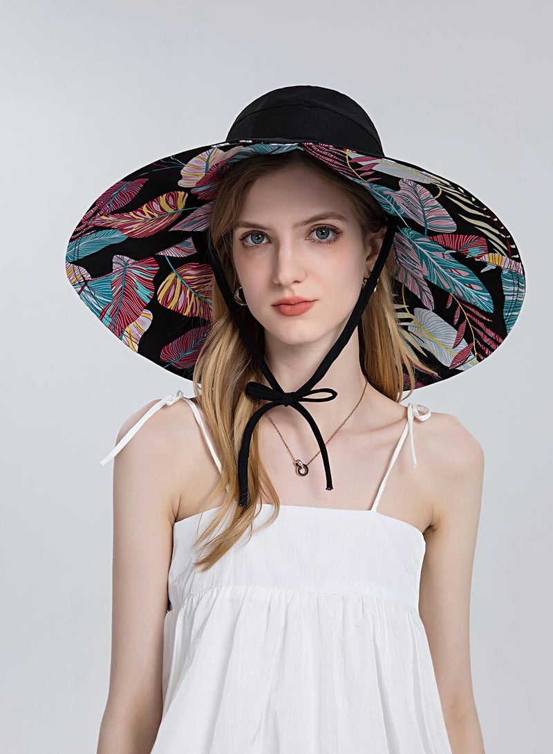 SYOSI Sun Hats for Women Lovely Summer Ladies Sun Hat Floppy Cotton Wide Brim Hat Double-Sided Foldable Hats Uv Protection Travel Hat Hiking Hat Fishing Hat - Image 2
