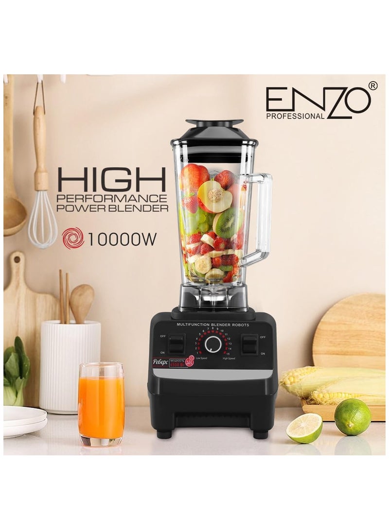 Enzo 2-in-1 Blender and Food Processor 10000W 2L Capacity with Multifunction Grinder and 15 Speeds - ITA30009A 100 Processors in Black - Image 2