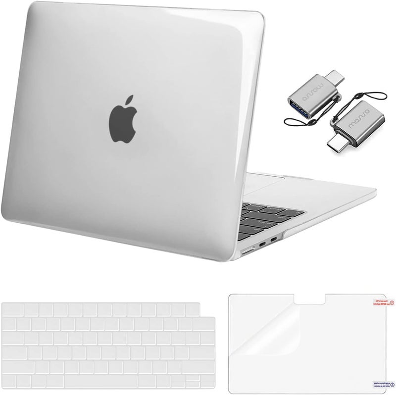 MOSISO Crystal Clear Hard Shell Case for MacBook Air 13 inch (2026-2022) with Keyboard Cover and Screen Protector - Image 1