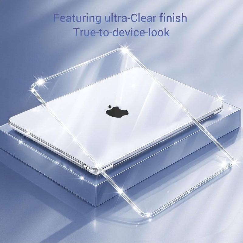 MOSISO Crystal Clear Hard Shell Case for MacBook Air 13 inch (2026-2022) with Keyboard Cover and Screen Protector - Image 3