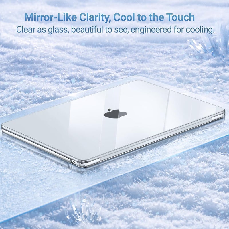 MOSISO Crystal Clear Hard Shell Case for MacBook Air 13 inch (2026-2022) with Keyboard Cover and Screen Protector - Image 4