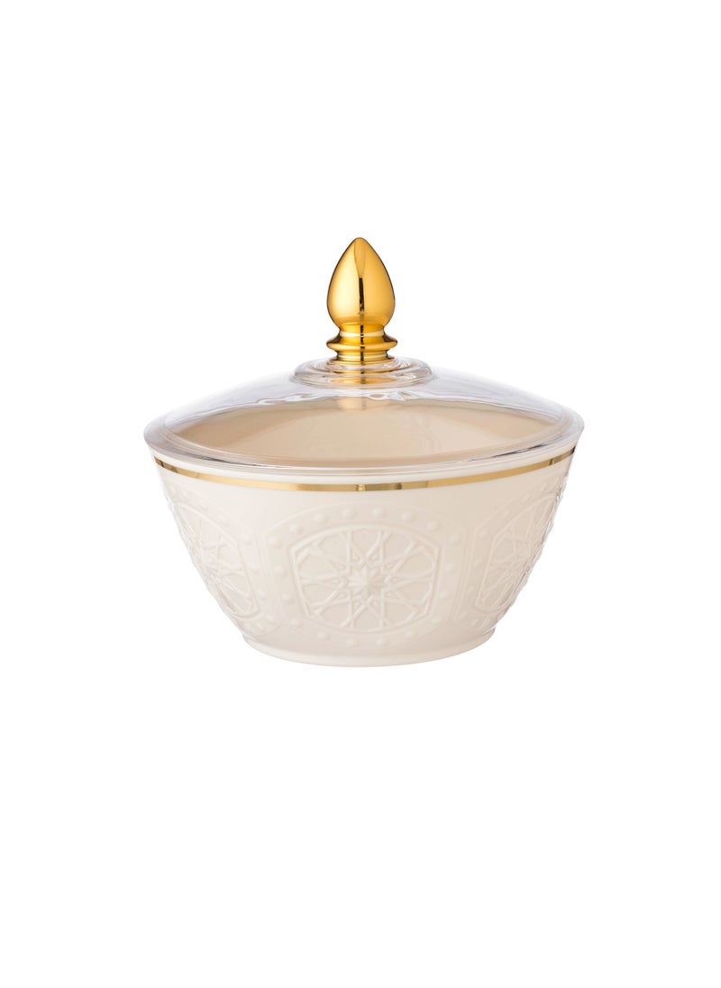 Rose - Plastic box of dates and sweets with a transparent lid with an Islamic pattern - Image 1