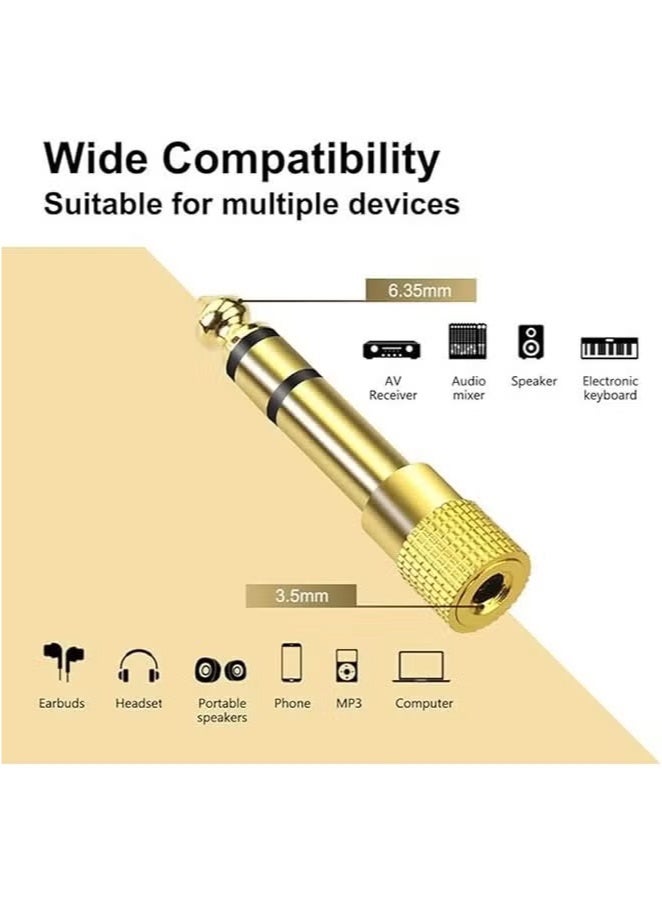 Generic Audio Adapter Converters (4-Pack 6.5mm Male to 3.5mm) and (4-Pack 6.35mm Plug to 3.5mm) Female Stereo for Guitar Headphone Amplifiers, Gold  - Image 4