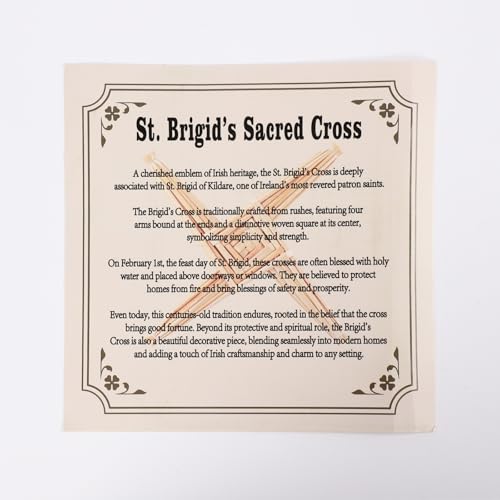 Brilucky Traditional St. Brigid's Wall Cross, Celtic Cross Imbolc Decor, Irish Blessing Wall Decor, 8 Inch - Image 5