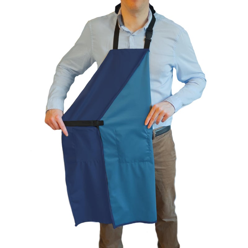 Ravill Waterproof Apron For Men and Women - 2 Pockets - Blue - 35" Multi Purpose Work Aprons for Dishwashing, Dog Grooming, Cleaning - Heavy Duty Plastic Dishwasher Apron - Water Resistant Kitchen Apron - Image 1