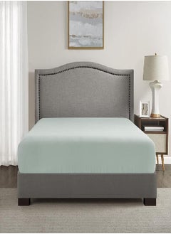 Comfort Spaces Coolmax Moisture Wicking Fitted Sheet ONLY Super Soft, Fade Resistant, All Elastic Deep Pocket Fits Up to 16" Mattress - Warm Weather Cooling Sheets for Night Sweats, Queen, Aqua