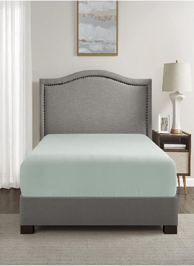 Comfort Spaces - Comfort Spaces Coolmax Moisture Wicking Fitted Sheet ONLY Super Soft, Fade Resistant, All Elastic Deep Pocket Fits Up to 16" Mattress - Warm Weather Cooling Sheets for Night Sweats, Queen, Aqua - Image 1