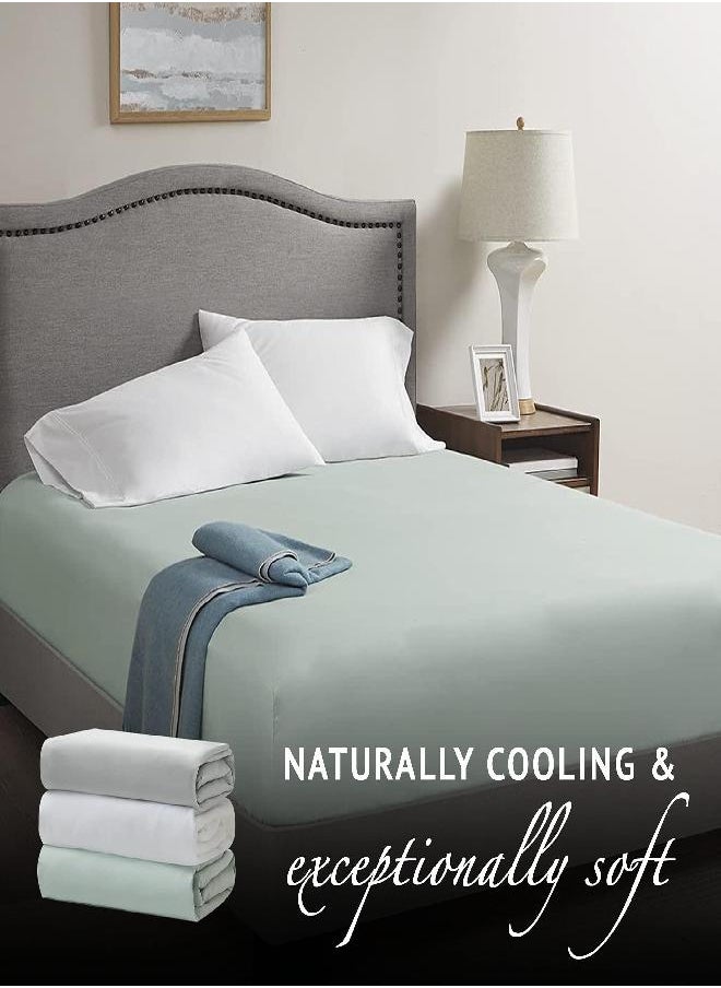 Comfort Spaces - Comfort Spaces Coolmax Moisture Wicking Fitted Sheet ONLY Super Soft, Fade Resistant, All Elastic Deep Pocket Fits Up to 16" Mattress - Warm Weather Cooling Sheets for Night Sweats, Queen, Aqua - Image 1
