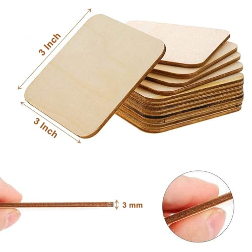 SWAGSTATION Wood Blank Cutouts |MDF Board for Art and Craft |Decoupage Art| Mandala Art| Resin Art |Fluid Art|Lippan Art Square Costers Blank 3 Inch 100 Pcs - Image 4