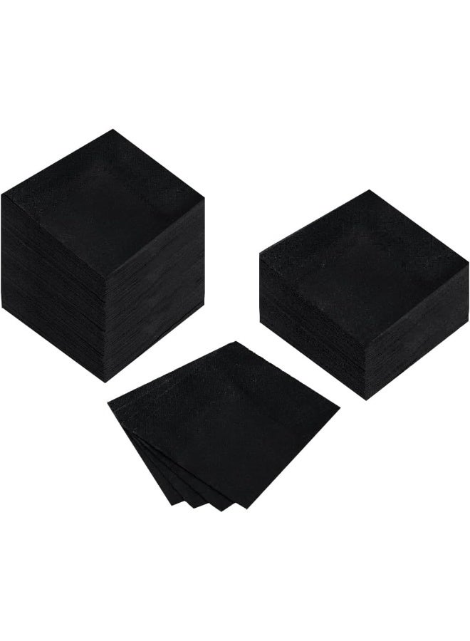 Beforyou 100 Pack Cocktail Napkin 2-Ply Dessert Napkins Folded 5 X 5 Inches Disposable Napkins For Dinner Wedding Birthday Party Bridal Anniversary Reception Event (101, Black)  - Image 4