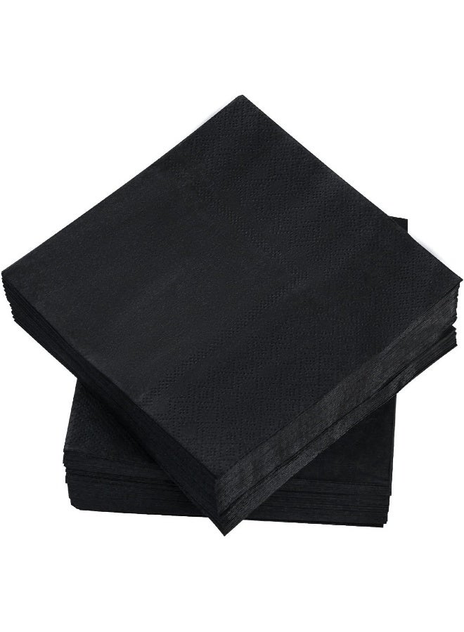 Beforyou 100 Pack Cocktail Napkin 2-Ply Dessert Napkins Folded 5 X 5 Inches Disposable Napkins For Dinner Wedding Birthday Party Bridal Anniversary Reception Event (101, Black)  - Image 5