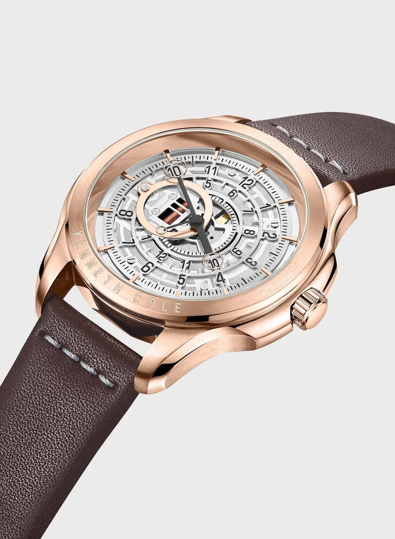 Kenneth Cole Leather Strap Analog Watch
