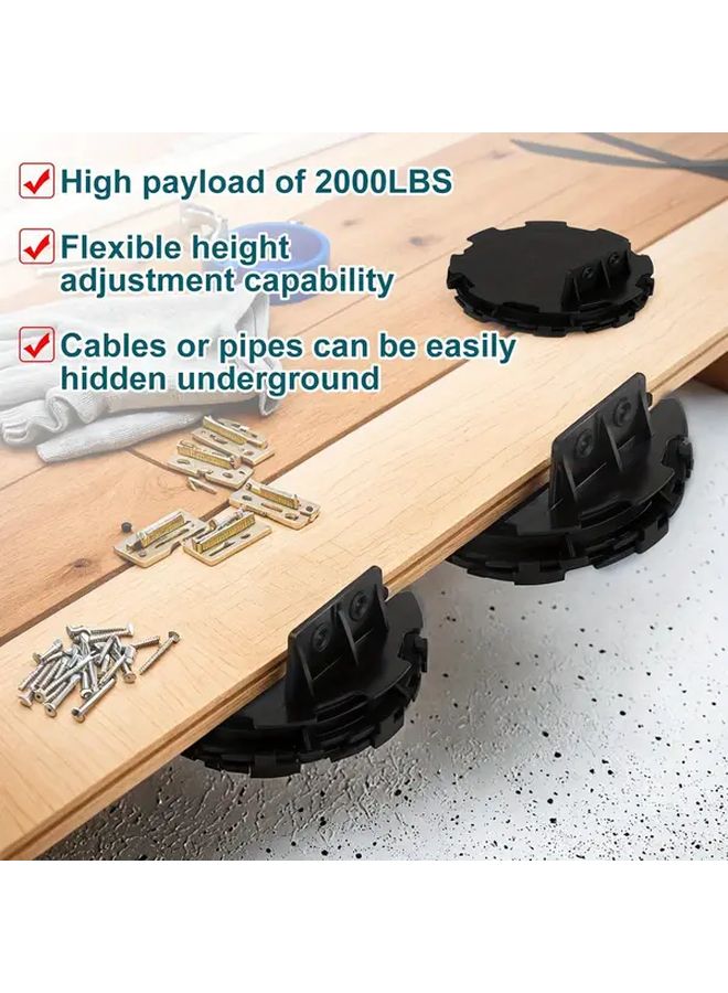 12Pcs Adjustable Plastic Floor Support Lift For Wood Stone Deck Base Sturdy Terrace - Image 3
