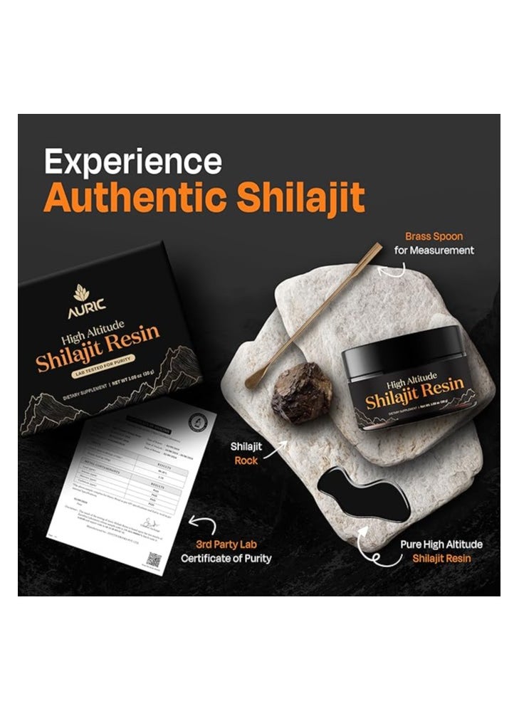 Auric Lab Certified High Altitude Shilajit/Shilajeet Resin 30g | 75% Fulvic Acid + Humic Acid |85+ Trace Minerals, Real Brass spoon and Shilajit rock with every order - pzsku/Z3A6D3B546113E6A08123Z/45/_/1739883938/92015fbc-24fd-4d16-b0ff-2f4d55395046