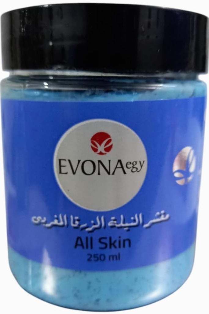 Evona مقشر النيلة الزرقاء المغربي من إيفونا – 250 مل – تفتيح، تنعيم ولمعان طبيعي للبشرة - Image 1