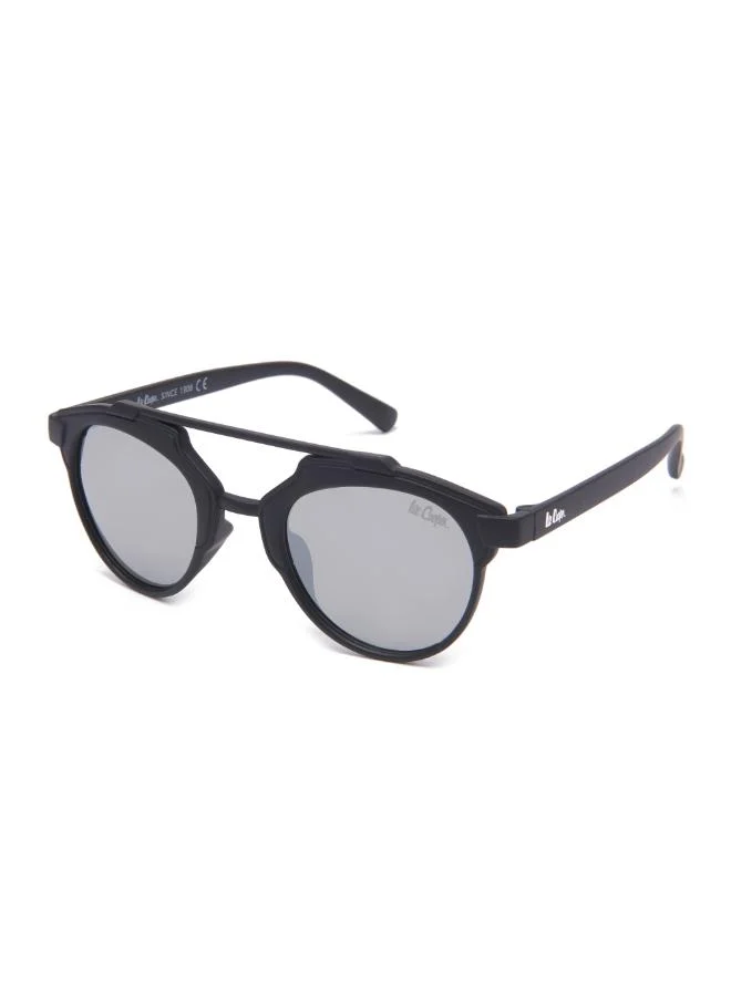 Lee Cooper Polarized Sunglasses Black Frame Silver Mirror Mirror Lens 48mm  - LCK102C03
