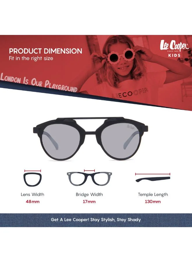 Lee Cooper Polarized Sunglasses Black Frame Silver Mirror Mirror Lens 48mm  - LCK102C03