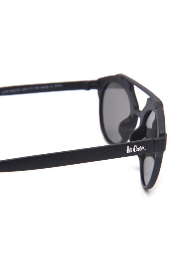 Lee Cooper Polarized Sunglasses Black Frame Silver Mirror Mirror Lens 48mm  - LCK102C03