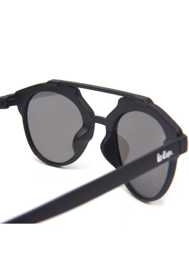 Lee Cooper Polarized Sunglasses Black Frame Silver Mirror Mirror Lens 48mm  - LCK102C03