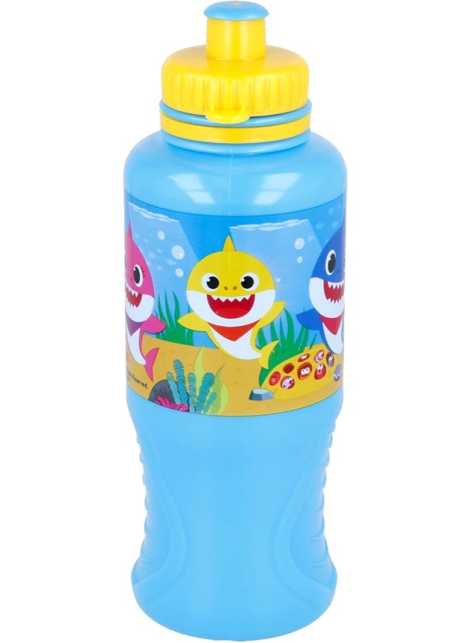 Stor Baby Shark Ergo Sport Water Bottle for Kids – 430ml BPA-Free Leakproof Sipper Bottle with Easy Grip Design, Lightweight Durable School Water Bottle for Daily Hydration, Travel & Outdoor Use - Image 1