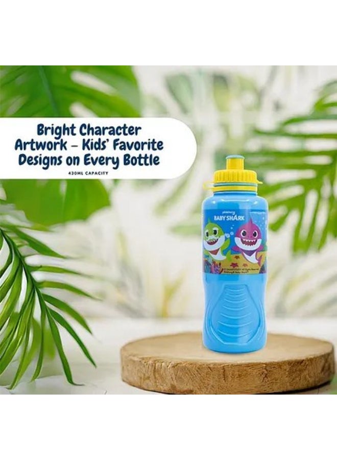 Stor Baby Shark Ergo Sport Water Bottle for Kids – 430ml BPA-Free Leakproof Sipper Bottle with Easy Grip Design, Lightweight Durable School Water Bottle for Daily Hydration, Travel & Outdoor Use - Image 5