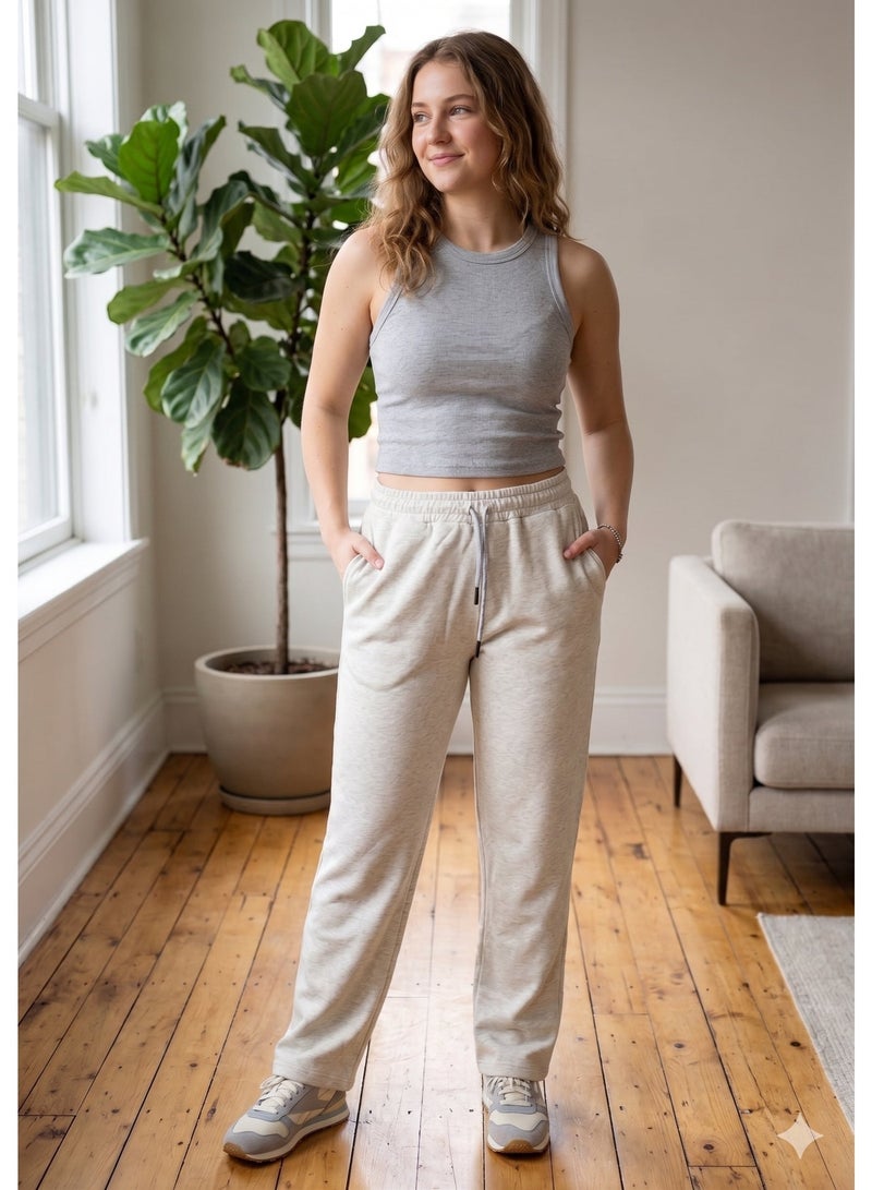 Soft Steps Sports Sweatpants Cotton Light Grey XXL For Women - Image 1