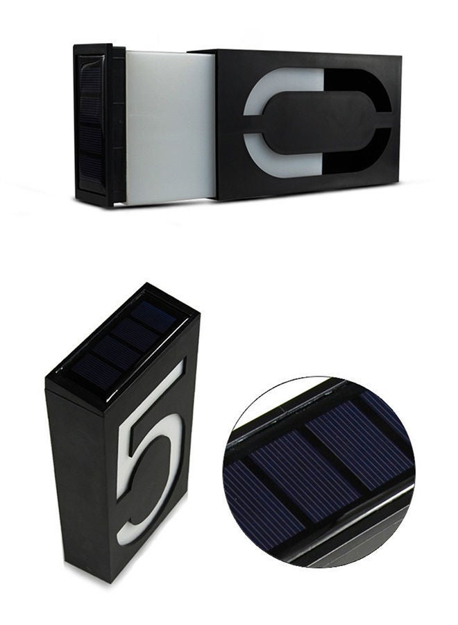 NIBEMINENT Lamp House Number Porch Lights With Solar Pannel Black/White 21x12x12centimeter  - Image 2