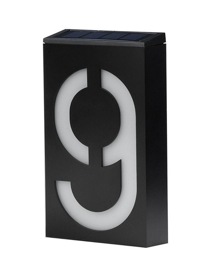 NIBEMINENT Lamp House Number Porch Lights With Solar Pannel Black/White 21x12x12centimeter  - Image 1
