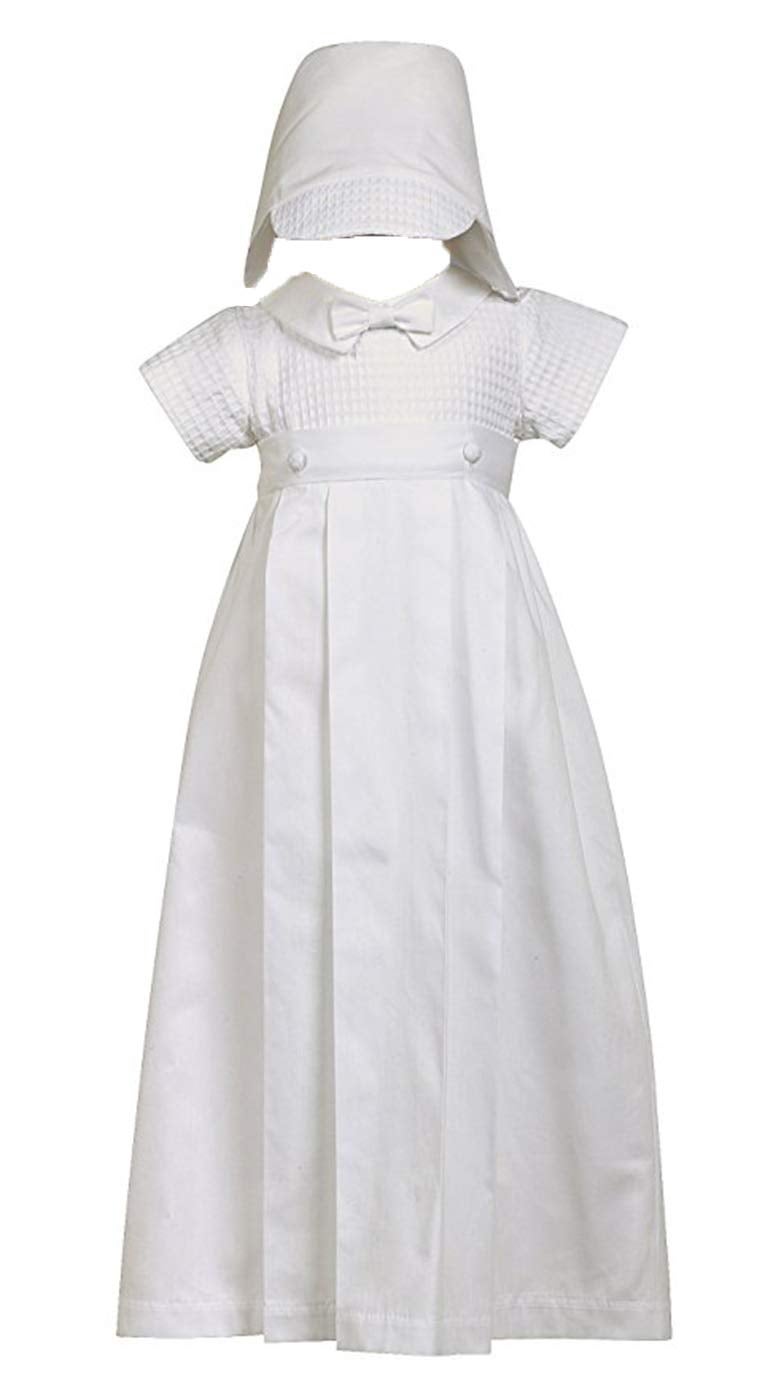 Swea Pea & Lilli 2-piece 100% Cotton White Weaved Romper with Detachable Gown, 3-6 Month (8-12 lbs) - Image 4