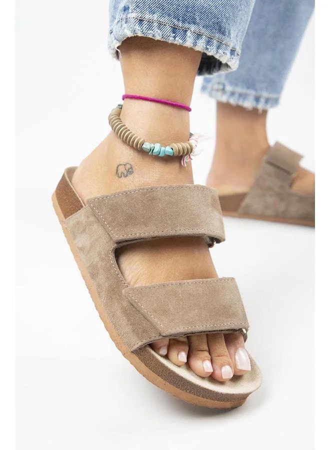 Vina Genuine Leather strap Vizon Slipper.