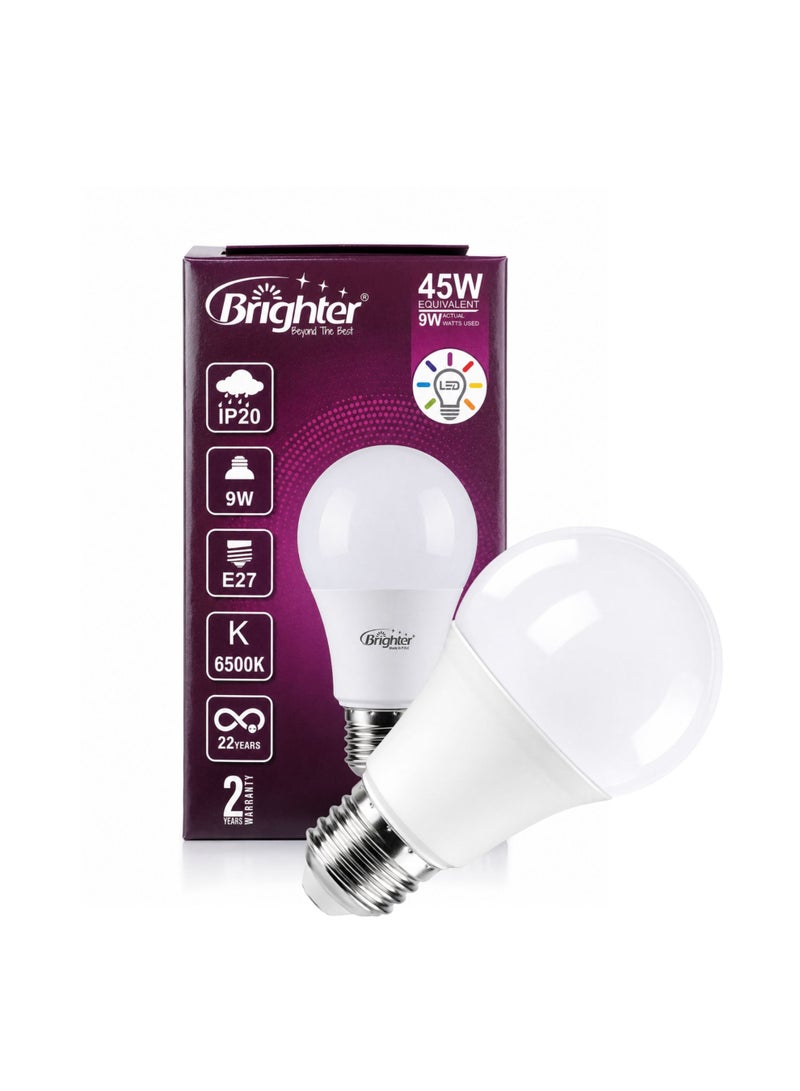 LED Light Bulbs 9W (45W Equivalent) E27 Screw Base, 6500K Cool Daylight White, IP20 Energy Saving LED Lamp, High Brightness, Long Life, 2-Year Warranty, Pack of 5 - Image 2