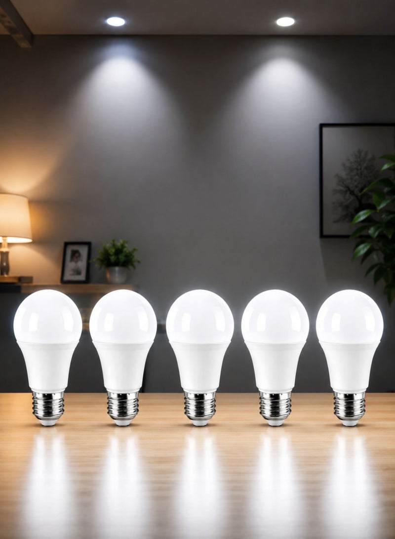 LED Light Bulbs 9W (45W Equivalent) E27 Screw Base, 6500K Cool Daylight White, IP20 Energy Saving LED Lamp, High Brightness, Long Life, 2-Year Warranty, Pack of 5 - Image 5