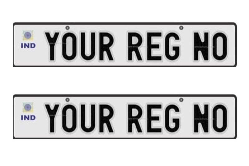 Car Number Plate Front and Back 19.75 inches for All Branded Four Wheelers | Non-hsrp Without bar Code Serial Number | Plate coulor White - Image 2