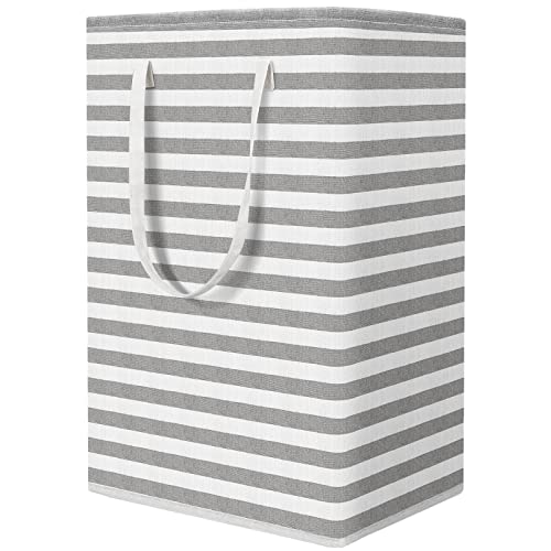StorageRight Laundry Basket Hamper Large Collapsible Laundry Hamper with Easy Carry Handles，Freestanding Clothes Hampers for Laundry, Bedroom, Dorm, Clothes, Towels, 75L, Grey - Image 1