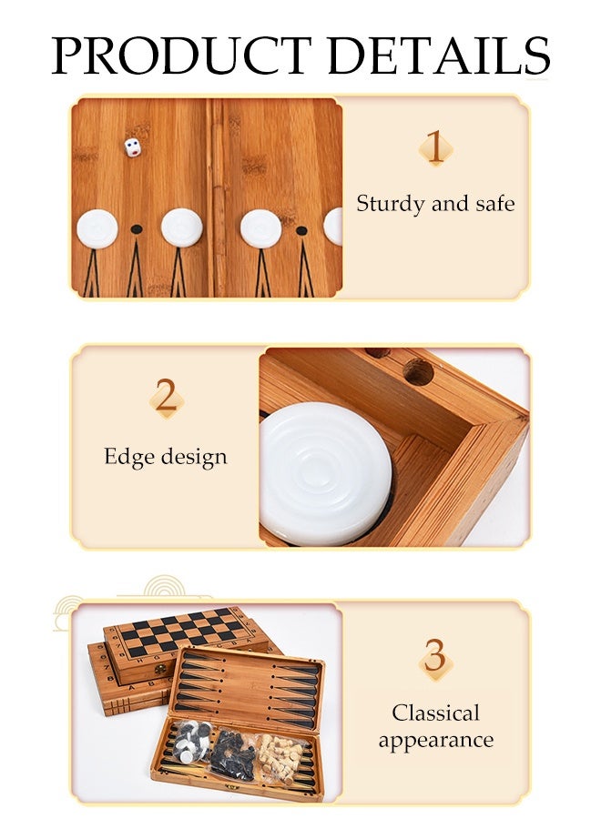 DUNISO مجموعة شطرنج مغناطيسية ألعاب لوحية خشبية قابلة للطي مصنوعة يدويًا مجموعة شطرنج محمولة 13.3" ألعاب شطرنج سفر ألعاب تقليدية استراتيجية للأطفال والكبار ألعاب تعليمية هدايا - Image 3