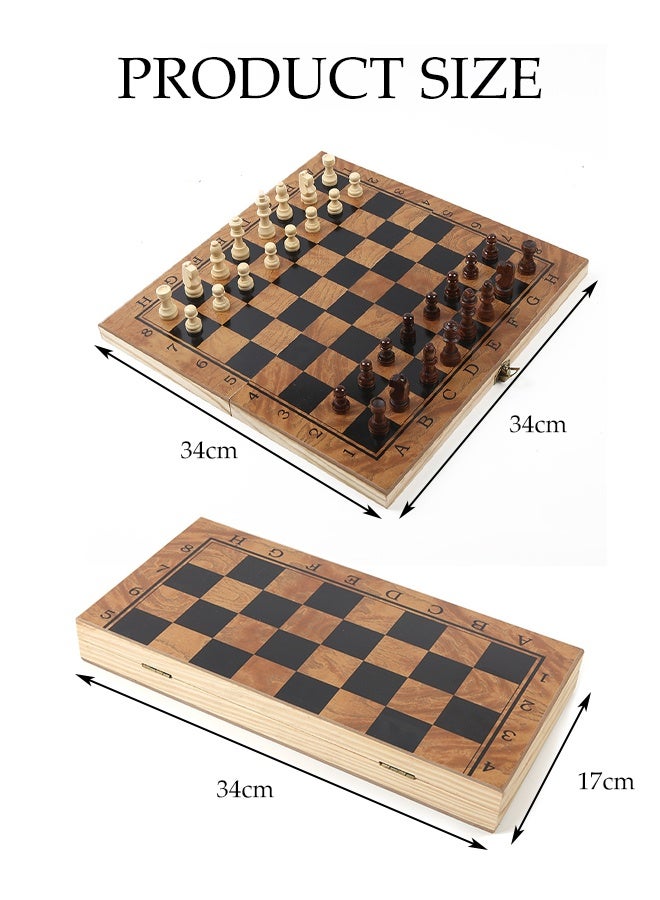 DUNISO مجموعة شطرنج مغناطيسية ألعاب لوحية خشبية قابلة للطي مصنوعة يدويًا مجموعة شطرنج محمولة 13.3" ألعاب شطرنج سفر ألعاب تقليدية استراتيجية للأطفال والكبار ألعاب تعليمية هدايا - Image 4