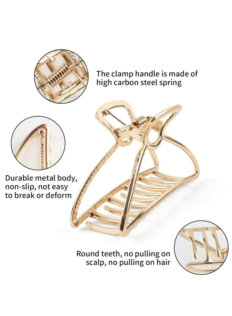 أوزيغالور مشابك شعر معدنية للنساء مشابك شعر بمشبك معدني للشعر المتوسط للشعر الكثيف 3 عبوات (فضي + ذهبي + ذهبي وردي) - Image 3