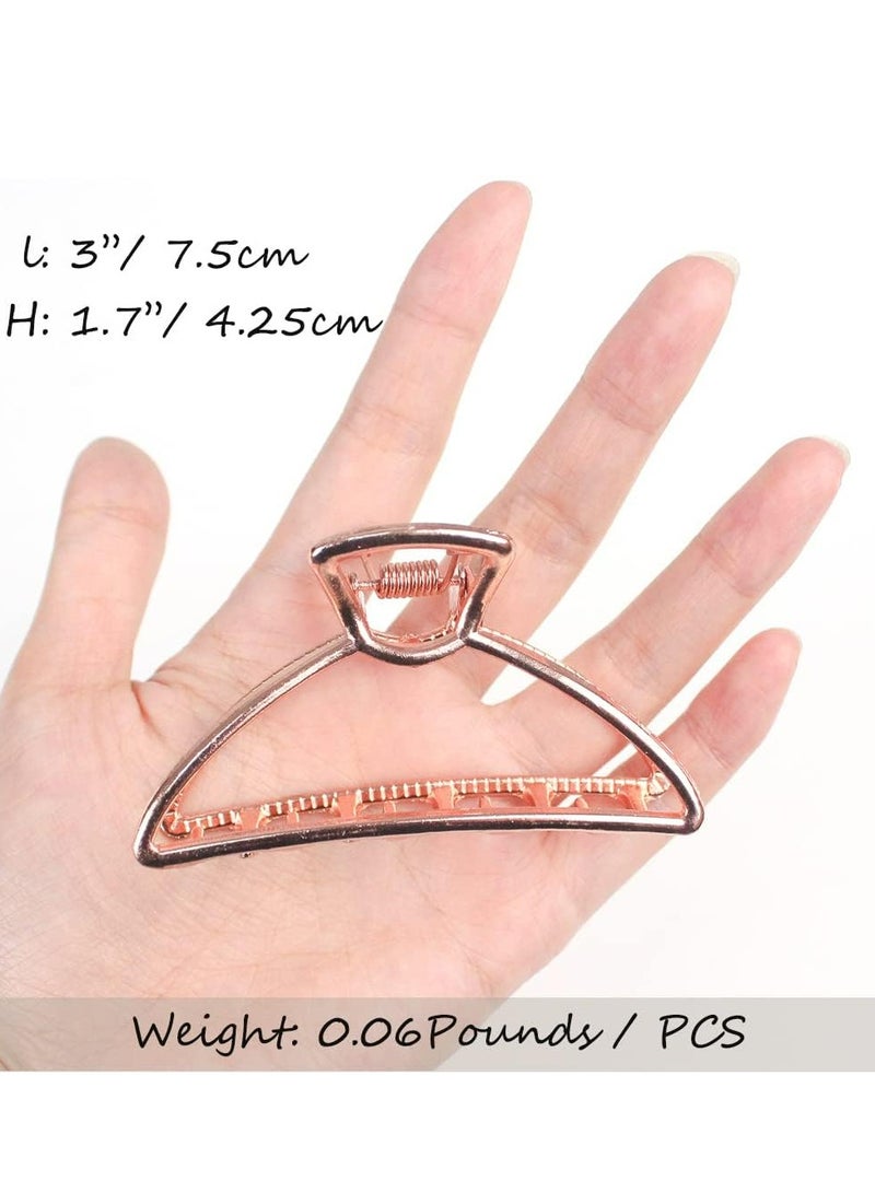 أوزيغالور مشابك شعر معدنية للنساء مشابك شعر بمشبك معدني للشعر المتوسط للشعر الكثيف 3 عبوات (فضي + ذهبي + ذهبي وردي) - Image 4