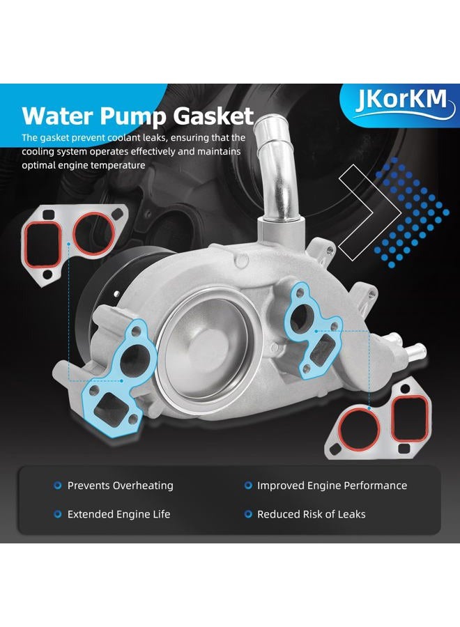 JkorkM مضخة مياه Jkorkm AW5104 مع ترموستات لـ 4.8 5.3 6.0 1999-2006 شيفروليه سيلفرادو تاهو سوبربان GMC سييرا يوكون كاديلاك بويك هامر إيسوزو ساب استبدال# AW5087 252-845 12456113 12458935 - Image 5