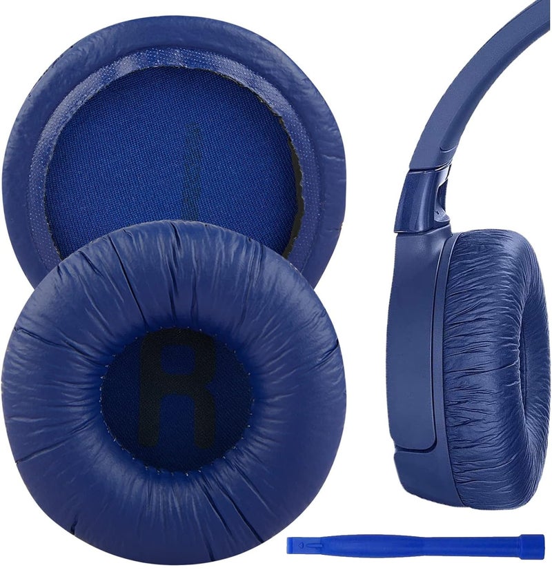 Street27® Earpad Cushion Compatible with JBL C300SI, T250SI, T450, T460BT, T600, T500BT, 520BT Headphones, Frog Leather & Soft Memory Foam 70mm Ear Pads Cushions (Blue) - Image 1