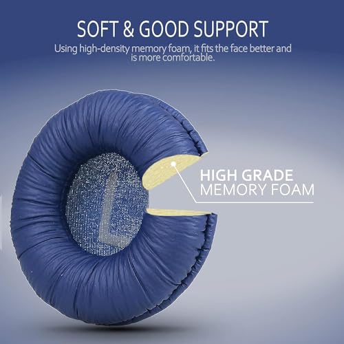 Street27® Earpad Cushion Compatible with JBL C300SI, T250SI, T450, T460BT, T600, T500BT, 520BT Headphones, Frog Leather & Soft Memory Foam 70mm Ear Pads Cushions (Blue) - Image 4