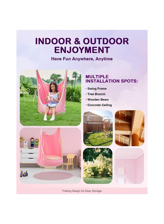 يُسلِّم أرجوحة أطفال مُحسّنة، كرسي أرجوحة معلق مع وسادة قابلة للنفخ، أرجوحة معلقة للأطفال للاستخدام الداخلي والخارجي، أرجوحة حسية للأطفال (اللون: أزرق) - Image 3