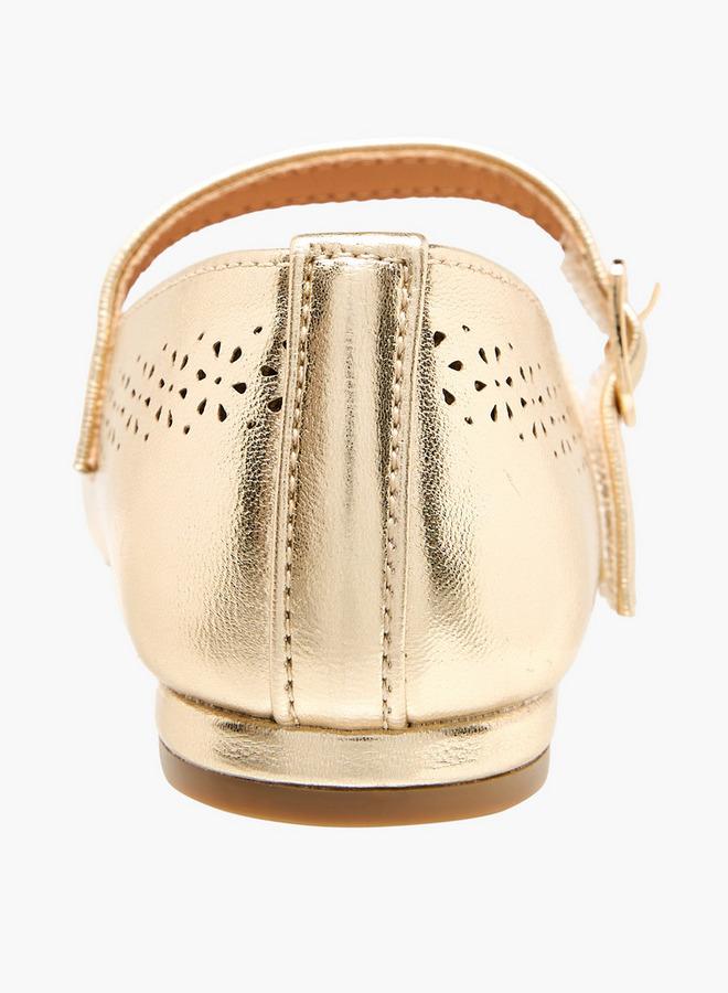 JUNIORS Girls Laser Cut Detail Mary Jane Shoes - Image 5