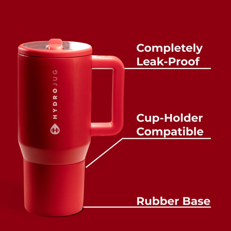 HydroJug Kids - 20 oz Insulated Kids Water Bottle with Flip Straw & Handle | Leak-Proof & Durable | Perfect for School, Sports, Lunch, Travel & Camp, Alumni Red - Image 2