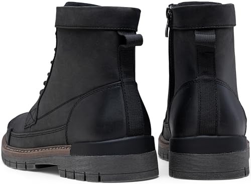 Jousen Mens Boots Casual Motorcycle Boot for Men Chukka Zipper Combat Dress Botas Para Hombre Fashion (AMY8117 black 11) - Image 5