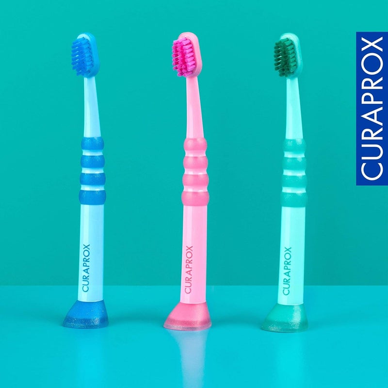CURAPROX Baby Toothbrush, Green - Soft toothbrush for babies & kids 0-4 years old - 4260 Extra-fine CUREN® Filaments for gentle, efficient brushing. - Image 4