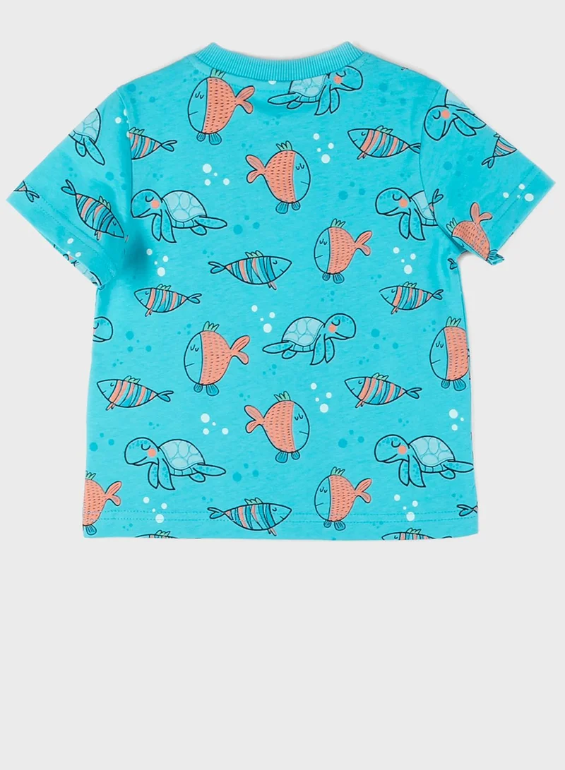 Coccodrillo  Infant Sea Creature Print T-Shirt